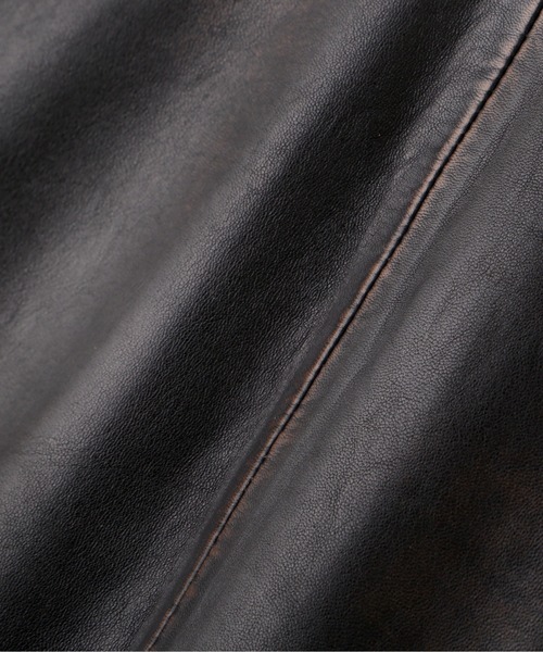 AVIREX(アヴィレックス)の「SHEEP SKIN STAND RIDERS JACKET / シープスキン スタンド ライダースジャケット / AVIREX / アヴィレックス(ライダースジャケット・メンズ・ワインレッド/ブラック・MEDIUM/LARGE/X-LARGE/XX-LARGE)」の7枚目の写真