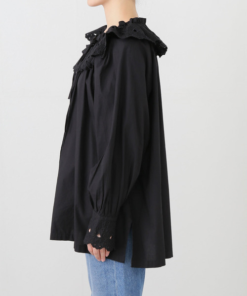 SARA MALLIKA/サラマリカ】COTTON SCALLAP COLLER BLOUS（シャツ
