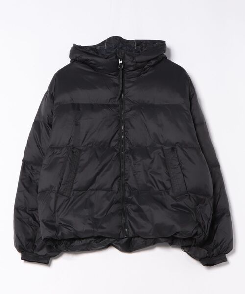 セール】ソリッドカラー ドロスト フード付き ダウン ジャケット