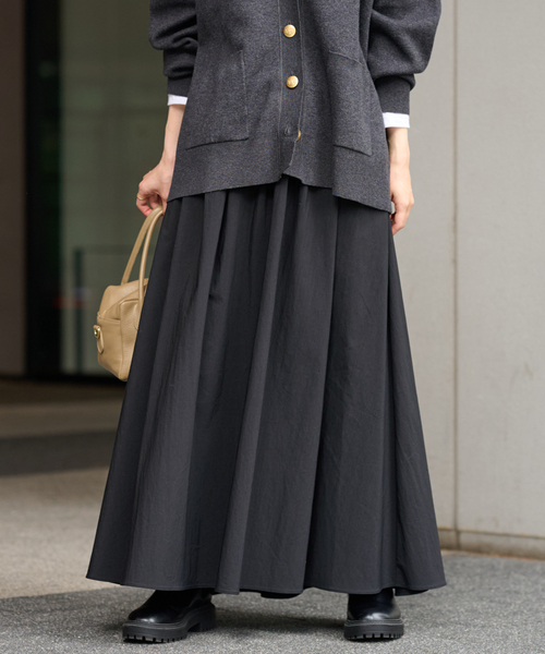 JOURNAL STANDARD relume(ジャーナルスタンダード レリューム)の「《WEB限定追加》ギャザーフレアスカート(スカート・レディース・ブラウン系その他/ブラック/アイボリー・38/36)」の9枚目の写真