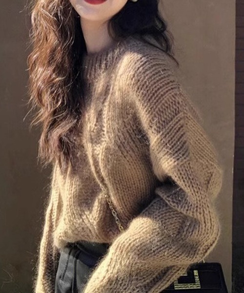cammie(キャミー)の「ケーブル編みルーズニット(ニット/セーター・レディース・ベージュ・F)」の11枚目の写真