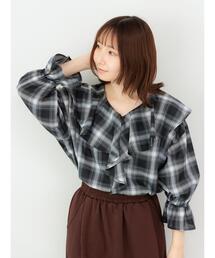 Te chichi TERRASSE | オンブレーチェックフリルブラウス《2025autumn catalog item》(シャツ/ブラウス)