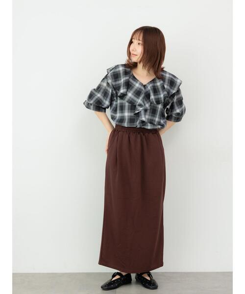Te chichi TERRASSE(テチチテラス)の「オンブレーチェックフリルブラウス《2025autumn catalog item》(シャツ/ブラウス・レディース・オフホワイト/ブラック/ブラウン・F)」の6枚目の写真