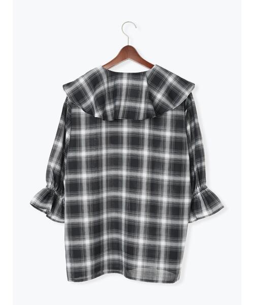 Te chichi TERRASSE(テチチテラス)の「オンブレーチェックフリルブラウス《2025autumn catalog item》(シャツ/ブラウス・レディース・オフホワイト/ブラック/ブラウン・F)」の11枚目の写真