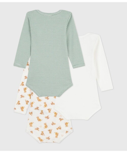 PETIT BATEAU（プチバトー）の「長袖ボディ３枚組（ロンパース・キッズ・その他1・18MONTH/24MONTH/12MONTH/6MONTH）」の2枚目の写真