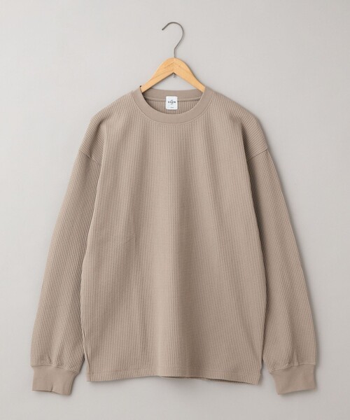 coen(コーエン)の「コンフォートワッフルロングスリーブTシャツ(Tシャツ/カットソー・メンズ・ナチュラル/オフホワイト/ダークグレー・XL/L/M/S)」の3枚目の写真