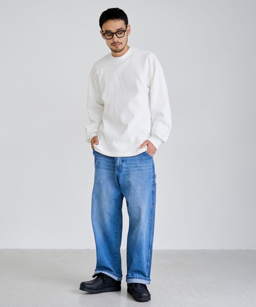 coen(コーエン)の「コンフォートワッフルロングスリーブTシャツ(Tシャツ/カットソー・メンズ・ナチュラル/オフホワイト/ダークグレー・XL/L/M/S)」の7枚目の写真