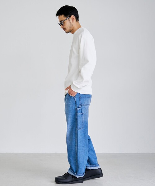 coen(コーエン)の「コンフォートワッフルロングスリーブTシャツ(Tシャツ/カットソー・メンズ・ナチュラル/オフホワイト/ダークグレー・XL/L/M/S)」の8枚目の写真