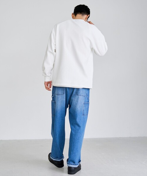 coen(コーエン)の「コンフォートワッフルロングスリーブTシャツ(Tシャツ/カットソー・メンズ・ナチュラル/オフホワイト/ダークグレー・XL/L/M/S)」の9枚目の写真