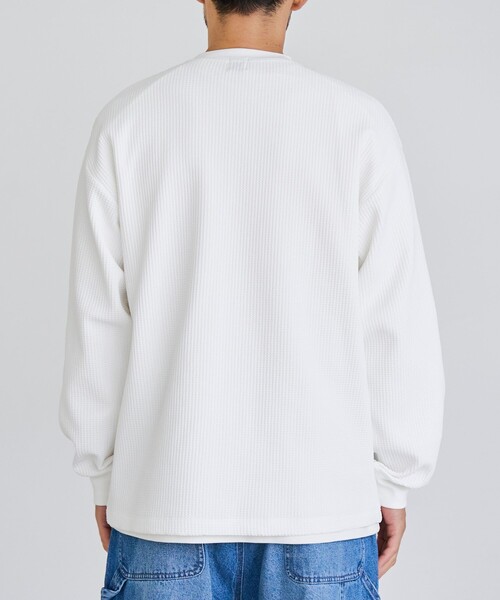 coen(コーエン)の「コンフォートワッフルロングスリーブTシャツ(Tシャツ/カットソー・メンズ・ナチュラル/オフホワイト/ダークグレー・XL/L/M/S)」の13枚目の写真