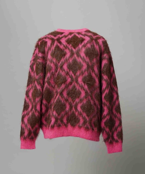 MAISON SPECIAL(メゾンスペシャル)の「《UNISEX》Diamond Geometric Pattern Prime-Over Crew Neck Mohair Shaggy Knit Pullover/ダイヤジオメトリックパターンプライムオーバークルーネックモヘアシャギーニットプルオーバー【MAISON SPECIAL/メゾンスペシャル】(ニット/セーター・メンズ・グレー/ブラウン・0/1/2)」の10枚目の写真