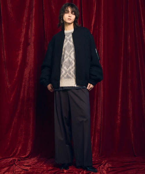 MAISON SPECIAL(メゾンスペシャル)の「《UNISEX》Diamond Geometric Pattern Prime-Over Crew Neck Mohair Shaggy Knit Pullover/ダイヤジオメトリックパターンプライムオーバークルーネックモヘアシャギーニットプルオーバー【MAISON SPECIAL/メゾンスペシャル】(ニット/セーター・メンズ・グレー/ブラウン・0/1/2)」の15枚目の写真