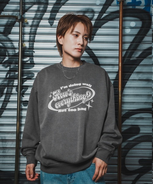 セール】CVC半起毛スウェット ポッププリント 長袖 トレーナー