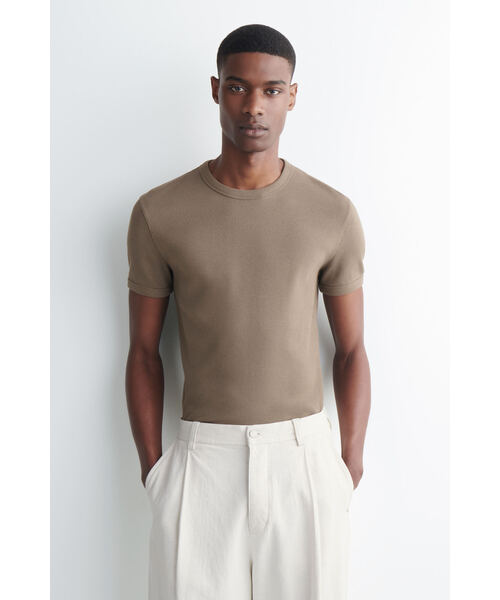 cos 半袖ニット SHORT-SLEEVE KNITTED T-SHIRT 半袖ニットTシャツ オフホワイト
