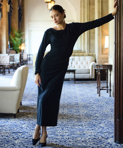 カットドレープギャザーワンピース（ワンピース）｜EIMY ISTOIRE