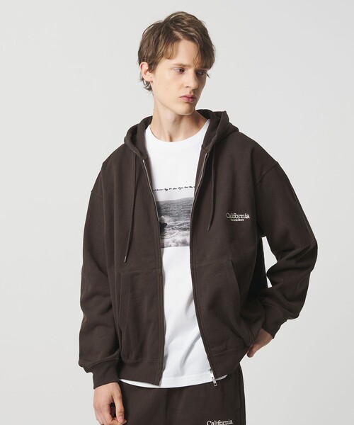 California General Store(California General Store)の「<CGS.>オーガニックコットン ジップ フーディー スウェット(パーカー・メンズ・ライトグレー/ダークブラウン/ワイン・XL/M/S/L)」の2枚目の写真