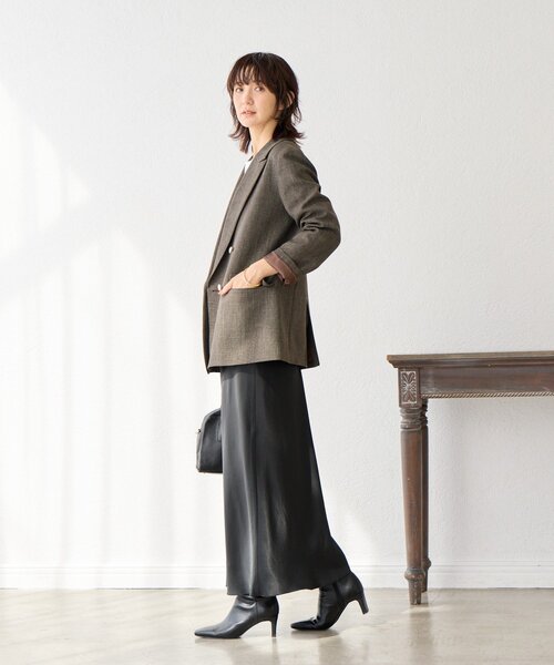 RIVE DROITE（リヴドロワ）の「【美シルエット】シャークスキンピークドラペルジャケット（テーラードジャケット・レディース・グレー/ブラウン・FREE）」の19枚目の写真