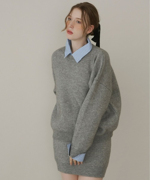 Olu.（オルドット）の「タイトミニスカート[セットアップ可能]（スカート・レディース・ネイビー/グレー・FREE）」の3枚目の写真