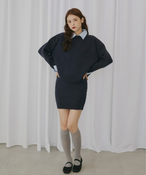 Olu.（オルドット）の「タイトミニスカート[セットアップ可能]（スカート・レディース・ネイビー/グレー・FREE）」の7枚目の写真