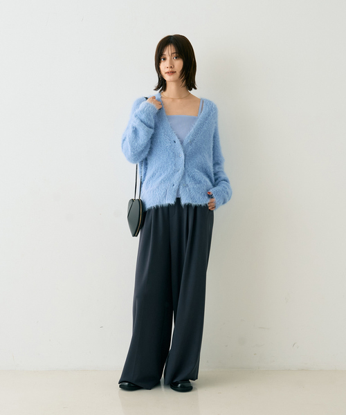 Rouge vif Anna（ルージュヴィフアンナ）の「【2点セット】ファーニットカーデ×リブニットキャミ アンサンブル（カーディガン/ボレロ・レディース・ベージュ/ブラック/サックスブルー・フリー）」の15枚目の写真