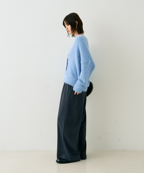 Rouge vif Anna（ルージュヴィフアンナ）の「【2点セット】ファーニットカーデ×リブニットキャミ アンサンブル（カーディガン/ボレロ・レディース・ベージュ/ブラック/サックスブルー・フリー）」の17枚目の写真