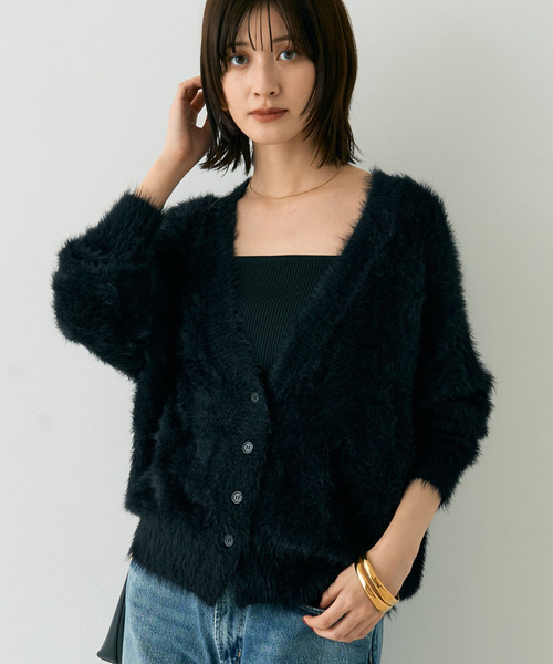 Rouge vif Anna(ルージュヴィフアンナ)の「【2点セット】ファーニットカーデ×リブニットキャミ アンサンブル(カーディガン/ボレロ・レディース・ベージュ/ブラック/サックスブルー・フリー)」の19枚目の写真