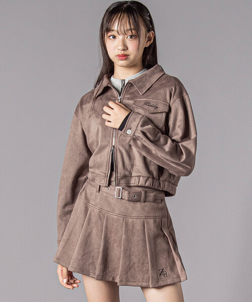 ZIDDY（ジディ）の「スウェードポンチジャケット(130~160cm)（その他アウター・キッズ・ベージュ・140cm/150cm/FREE/130cm）」の2枚目の写真
