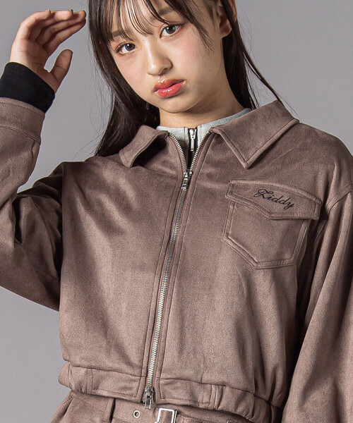ZIDDY（ジディ）の「スウェードポンチジャケット(130~160cm)（その他アウター・キッズ・ベージュ・140cm/150cm/FREE/130cm）」の4枚目の写真