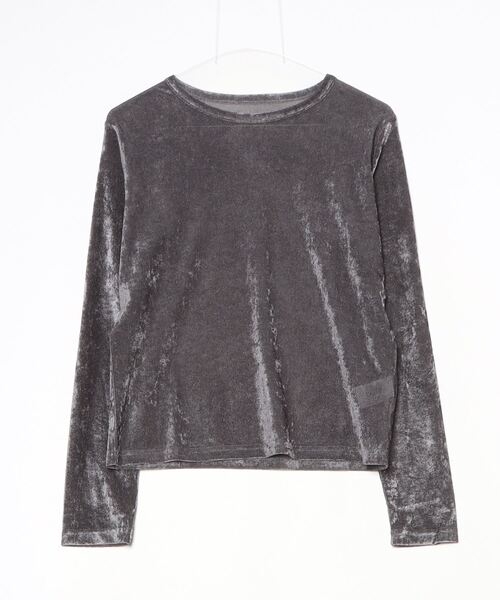 Per sist ence(パーシエンス)の「ヴィンテージライクシアーベロアトップス(Tシャツ/カットソー・レディース・ダークグレー/ホワイト/ブラウン/ブラック・ONE SIZE)」の12枚目の写真