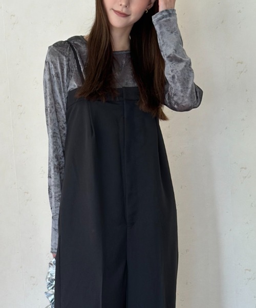 Per sist ence(パーシエンス)の「ヴィンテージライクシアーベロアトップス(Tシャツ/カットソー・レディース・ダークグレー/ホワイト/ブラウン/ブラック・ONE SIZE)」の5枚目の写真