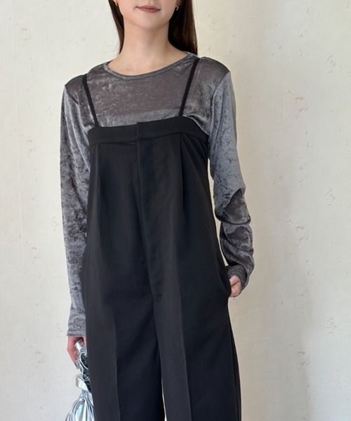 Per sist ence(パーシエンス)の「ヴィンテージライクシアーベロアトップス(Tシャツ/カットソー・レディース・ダークグレー/ホワイト/ブラウン/ブラック・ONE SIZE)」の6枚目の写真