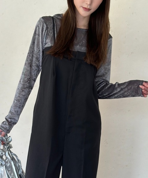 Per sist ence(パーシエンス)の「ヴィンテージライクシアーベロアトップス(Tシャツ/カットソー・レディース・ダークグレー/ホワイト/ブラウン/ブラック・ONE SIZE)」の9枚目の写真