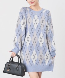 Honeys | 総柄ニットワンピース(ワンピース)