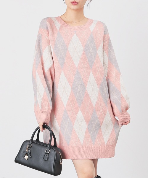 総柄ニットワンピース（ワンピース）｜Honeys（ハニーズ）の