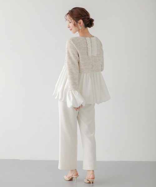 Fitmore♡完売品 ツイードバックフリルバルーントップス ツイードバックフリルバルーントップス（その他トップス）｜Fit more