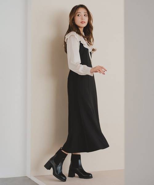 MISCH MASCH(ミッシュマッシュ)の「フリルカラーマーメイドワンピース(ワンピース・レディース・ピンク/ブラック・S/M)」の3枚目の写真