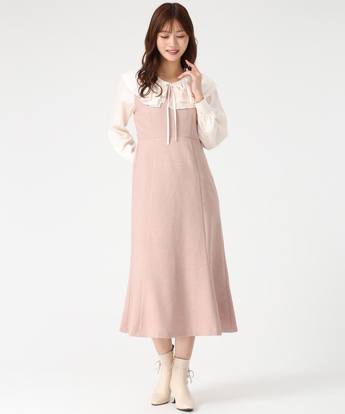 MISCH MASCH(ミッシュマッシュ)の「フリルカラーマーメイドワンピース(ワンピース・レディース・ピンク/ブラック・S/M)」の7枚目の写真