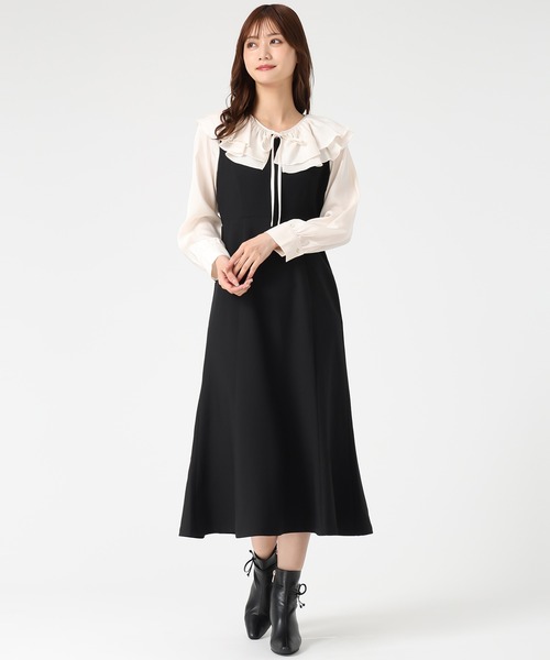 MISCH MASCH(ミッシュマッシュ)の「フリルカラーマーメイドワンピース(ワンピース・レディース・ピンク/ブラック・S/M)」の5枚目の写真