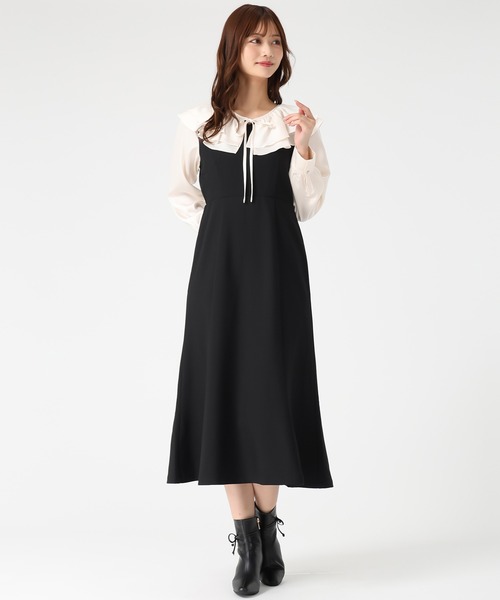 MISCH MASCH(ミッシュマッシュ)の「フリルカラーマーメイドワンピース(ワンピース・レディース・ピンク/ブラック・S/M)」の6枚目の写真