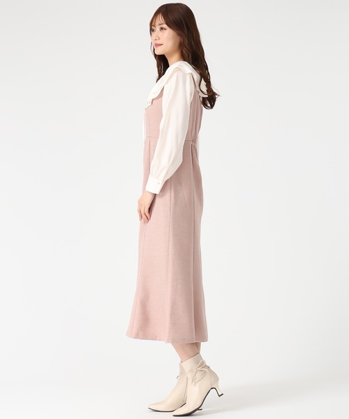 MISCH MASCH(ミッシュマッシュ)の「フリルカラーマーメイドワンピース(ワンピース・レディース・ピンク/ブラック・S/M)」の9枚目の写真