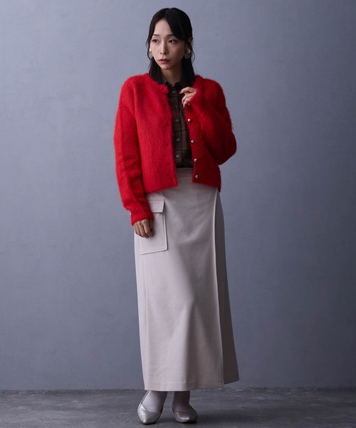 NICOLE white（ニコルホワイト）の「シャギーカーディガン（カーディガン/ボレロ・レディース・ピンク/レッド/ブラウン・FREE）」の5枚目の写真