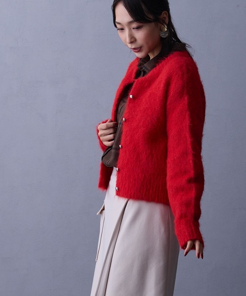 NICOLE white（ニコルホワイト）の「シャギーカーディガン（カーディガン/ボレロ・レディース・ピンク/レッド/ブラウン・FREE）」の7枚目の写真