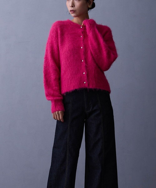 NICOLE white（ニコルホワイト）の「シャギーカーディガン（カーディガン/ボレロ・レディース・ピンク/レッド/ブラウン・FREE）」の12枚目の写真