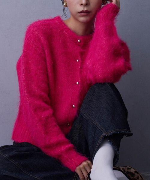 NICOLE white（ニコルホワイト）の「シャギーカーディガン（カーディガン/ボレロ・レディース・ピンク/レッド/ブラウン・FREE）」の15枚目の写真