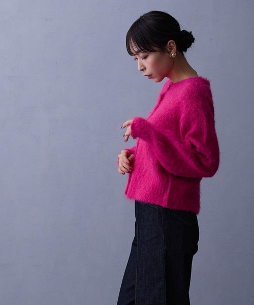 NICOLE white（ニコルホワイト）の「シャギーカーディガン（カーディガン/ボレロ・レディース・ピンク/レッド/ブラウン・FREE）」の18枚目の写真