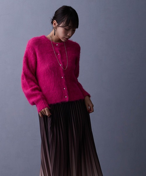 NICOLE white（ニコルホワイト）の「シャギーカーディガン（カーディガン/ボレロ・レディース・ピンク/レッド/ブラウン・FREE）」の21枚目の写真