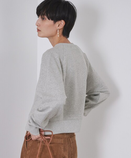OPAQUE.CLIP（オペークドットクリップ）の「ラメ裏毛ショートプルオーバー【洗濯機OK】（スウェット・レディース・アイボリー系5/グレー系4/パープル系1・00）」の7枚目の写真