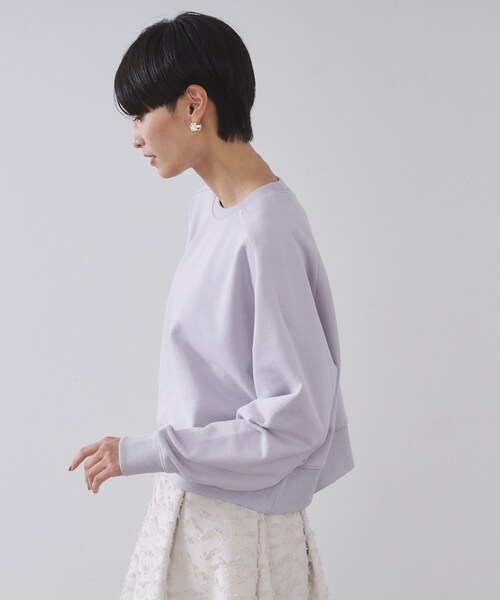 OPAQUE.CLIP（オペークドットクリップ）の「ラメ裏毛ショートプルオーバー【洗濯機OK】（スウェット・レディース・アイボリー系5/グレー系4/パープル系1・00）」の20枚目の写真