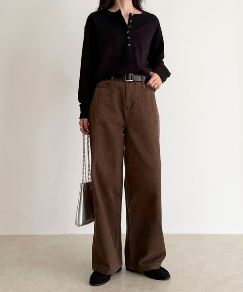 fredy emue（フレディエミュ）の「2WAYヘンリーラメプルオーバー（Tシャツ/カットソー・レディース・ブラック/グレー/アイボリー/サックスブルー・38）」の17枚目の写真