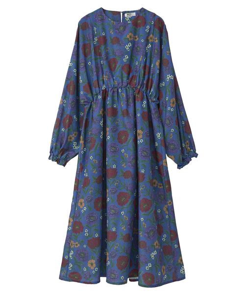 Green Parks(グリーンパークス)の「■WITH KURUMI NAKATA フラワープリントワンピース(ワンピース・レディース・ブラック/ブルー・FREE)」の7枚目の写真